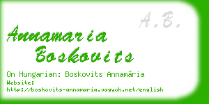 annamaria boskovits business card